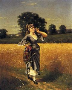 Mujer en un campo de trigo
