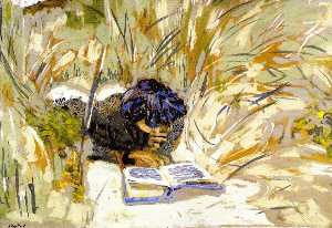 женщина чтения в Гласит , Saint-Jacut