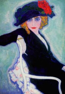 たばこを持つ女性 , 帽子 ( また として知られている の肖像画 リゼット ワット たばこ )