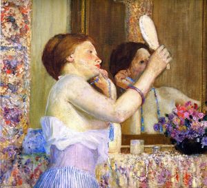 mujer con a espejo