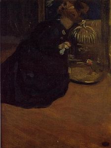 Woman with a Parakeet