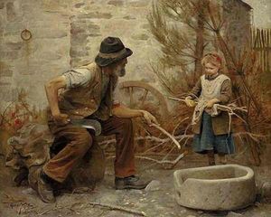 A woodcutter and his daughter