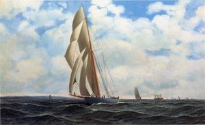 The Yacht Defender, on a Leeward Reach by Sandy Hook