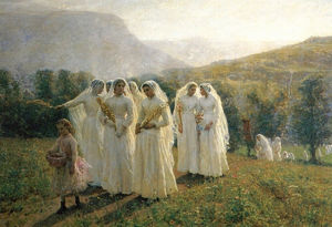 Young Women Going to a Procession