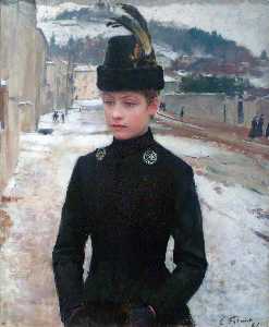 Young Woman of Nancy in a Winter Landscape