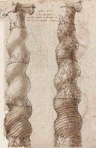 Etudes De Deux Colonnes Torses (recto); Etudes D'un Chapiteau Corinthien Et De Deux Aiguieres (verso)