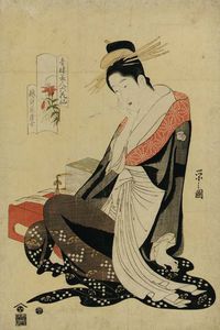 Portrait Of The Courtesan Holding A Brush