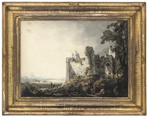 A Ruined Castle In An Extensive Landscape