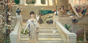 Roman Beauty With Doves