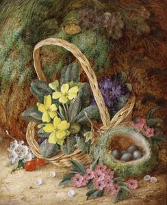 Still Life With Primroses And A Bird's Nest