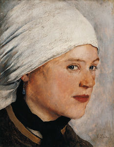 mädchen mit ein weißer `headscarf`