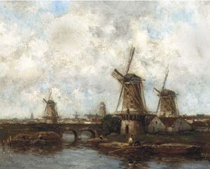Windmühlen in der Nähe von Dordrecht