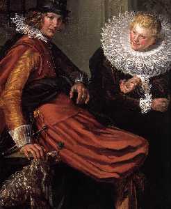 Dignified Couples Courting (detail)