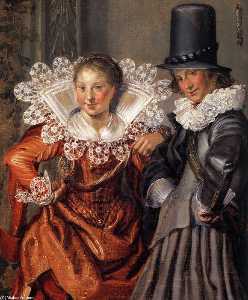 Dignified Couples Courting (detail)_2