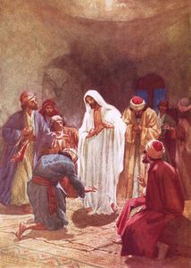 Jesus childing Thomas für seinen Unglauben