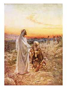Jesus Withe The One Leper Who Returned To Give Thanks