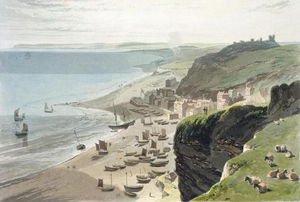 Hastings, From The East Cliff, From 'a Voyage Around Great Britain Undertaken