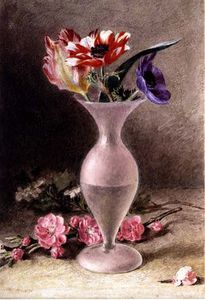 vidrio jarrón y flores