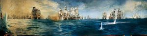 La batalla de Trafalgar panorámica