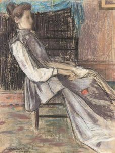 A Woman Seated In An Interior