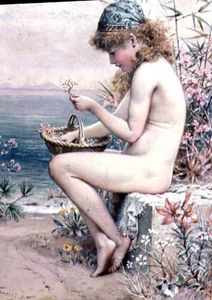 Girl With A Basket Of Coral