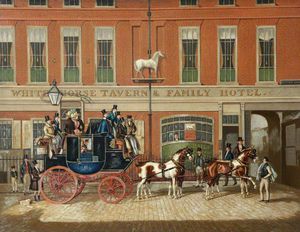 der cambridge telegraph coach bei dem weißes pferd Gasthaus & family hotel , Fessel Spur , London untergebracht