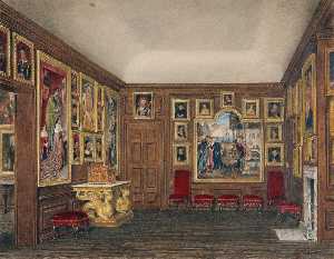 ケンジントン 宮殿  古い  描画  お部屋