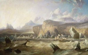 Un Whaler Off A Mountainous Coast
