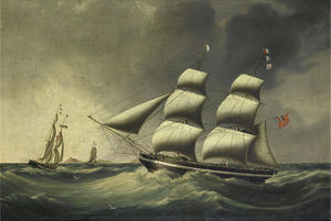 The Merchant Brig Rimac In Two Positions