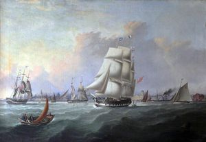 リバプール港 - フォアグラウンドザ船「ジョン·キャンベル、所有者アイザックは太字で