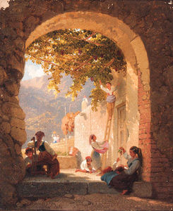The Grape Pickers; And Figures In An Extensive Landscape