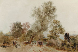 Figures And A Horse And Cart On A Country Track