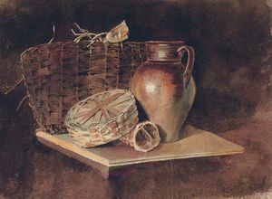 Still-life With A Jug And Wicker Baskets