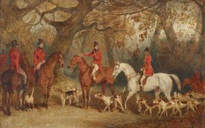 die königliche jagd mit der meister von dem Königlich Buckhounds , Der Artist's Bruder , charles f . Davis