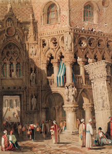der eingang zu dem dogenpalast von dem piazzetta san marco , Venedig , Italien