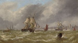 Frischer Wind Off Hafen von Portsmouth