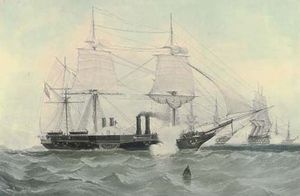 Guerra HM fragata de vapor los fuertes de toneladas y 800 caballos de fuerza, de H. Papprill