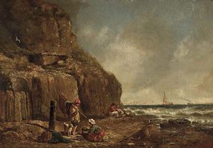 Fisherfolk On A Beach