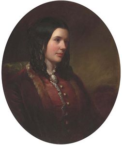 Portrait Of Miss Catherine Etty, Seated Bust-length, In A Fur-lined Coat