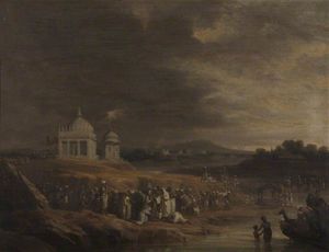 Indian Landscape With A Funeral