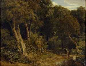 Wooded Landscape With Sheep