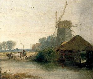River Scene With Mill