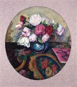 Still Life With Roses In A Vase