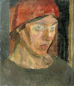 Vanessa Bell in a Red Headscarf