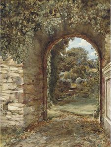 An Ivy-clad Arch With A View To A Garden Beyond