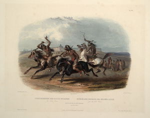 Corse di cavalli degli indiani Sioux