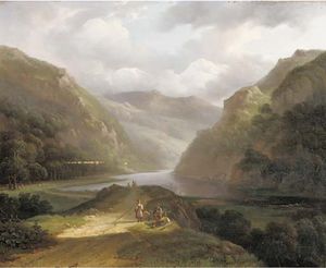 A Mountain Landscape With Countrymen Taking A Break