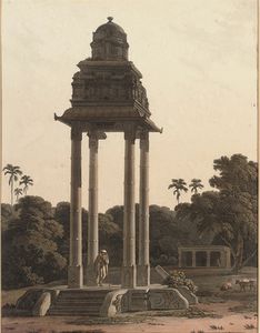 A Pavillion, Belonging To A Hindoo Temple; And A Minar At Gour