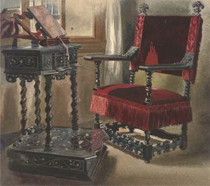 一个 椅子 在 爱德华 Cheney's 房间  在 宫殿 角落 斯皮内利 , 威尼斯