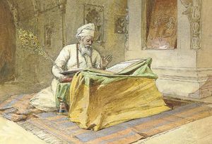 Sikh Sacerdote Lectura El Granth, Amritsar